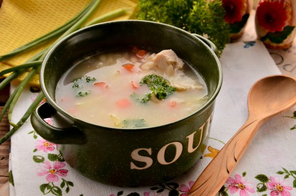 Куриный суп с пастой орзо