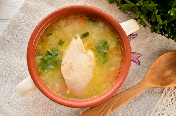 Куриный суп с овощами и пшёнкой