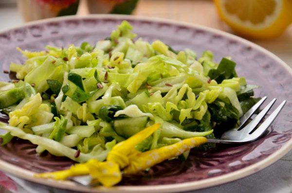 Салат из молодой капусты с уксусом